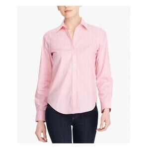 Lauren Ralph Lauren Pink Striped Button Down Shirt